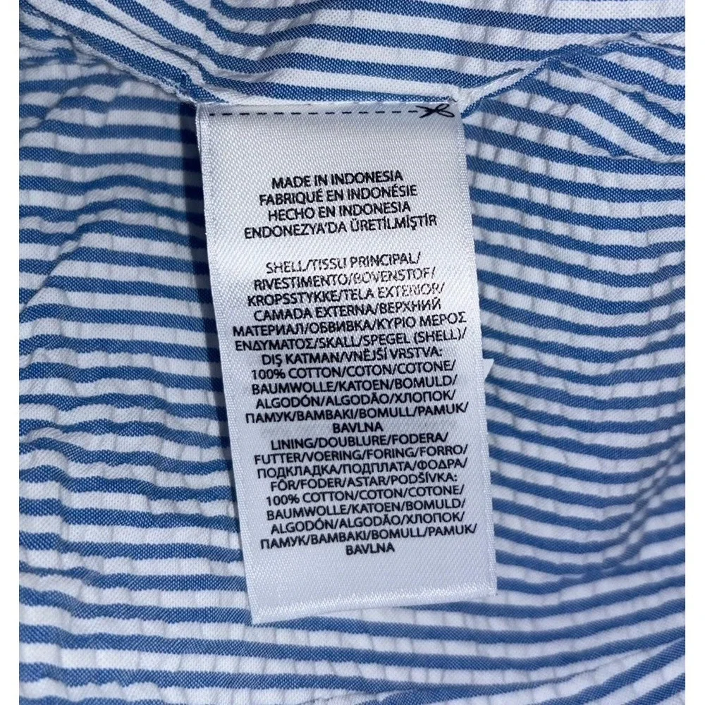 Polo Ralph Lauren‎ Blue White Stripe Seersucker Ruffle Dress Girls Youth 12